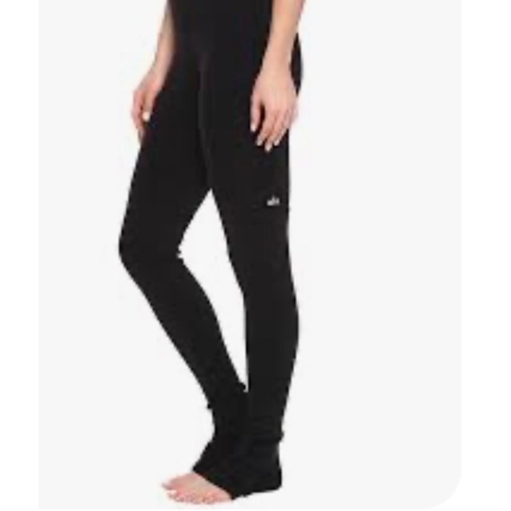 Alo Yoga High Waisted Goddess Leggings Black Airbrush Ribbed XS